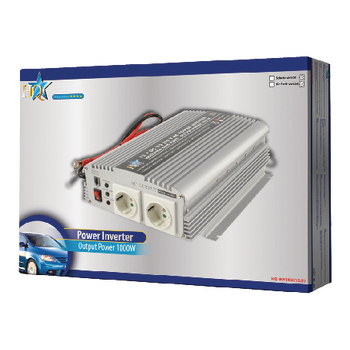 HQ-INV1KW/12 Inverter gemodificeerde sinusgolf 12 vdc - ac 230 v 1000 w f (cee 7/3) Verpakking foto